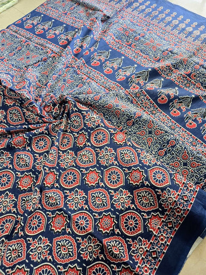 Ajrakh Mul Cotton - Blue