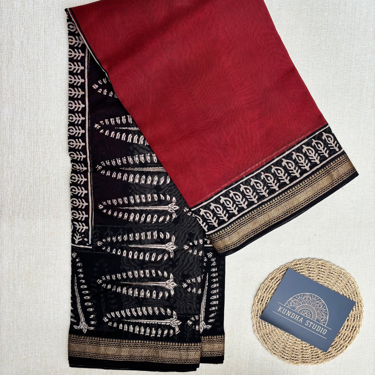 Maheshwari Silk Cotton - Maroon