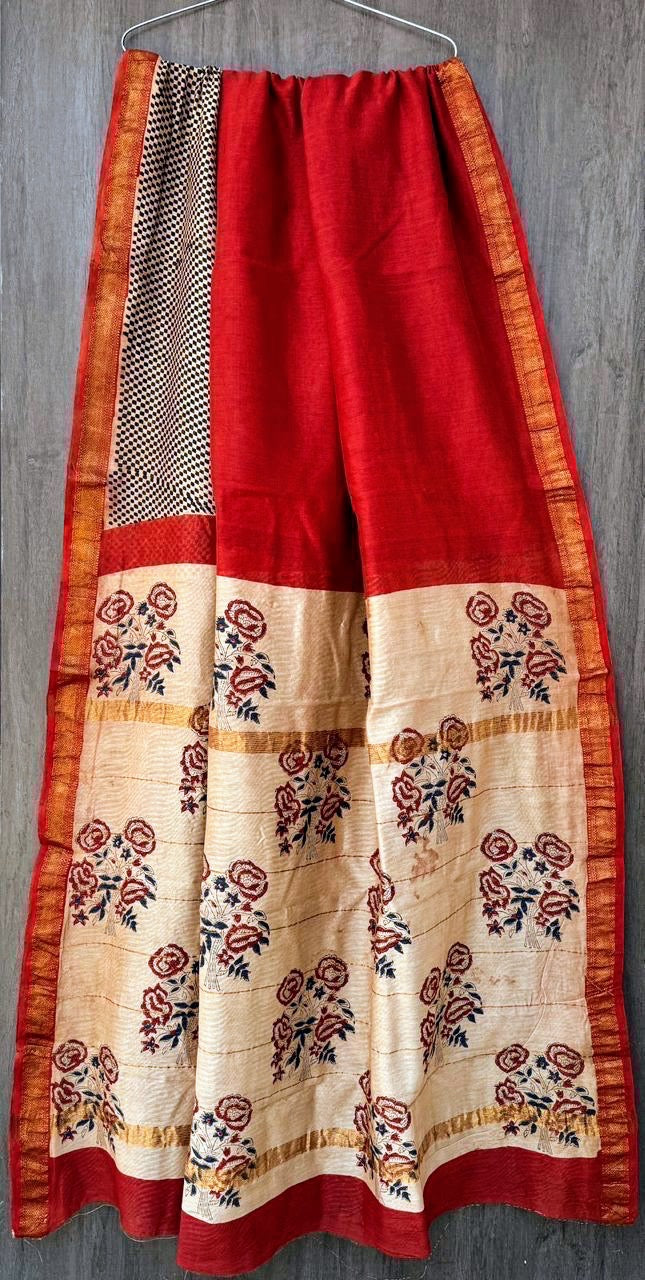 Maheshwari Silk Cotton - Maroon