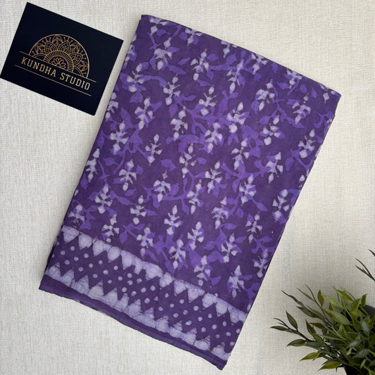 Mul Cotton Handblock - Purple