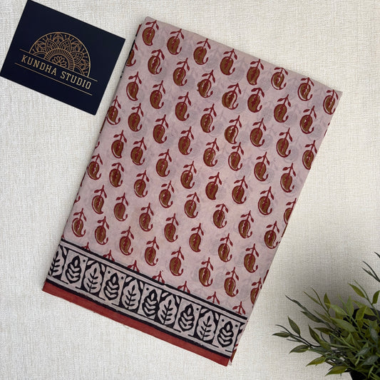 Mul Cotton Handblock - Red Floral