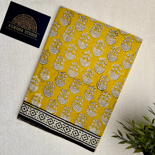 Mul Cotton Handblock - Yellow