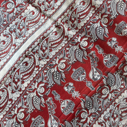 Kalamkari Chennur Silk - Ivory Elephant