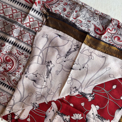 Kalamkari Chennur Silk - Red Pichwai